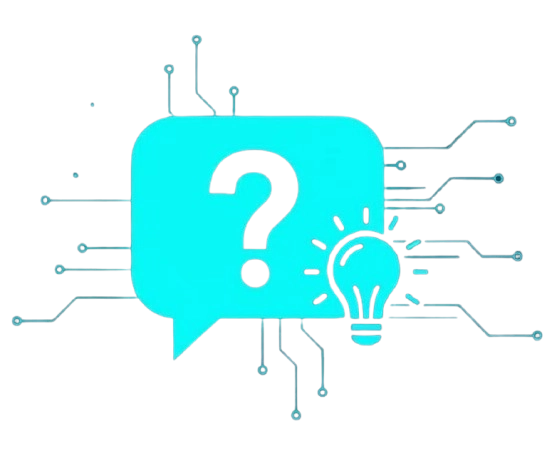 Fragezeichen-Illustration auf heller Karte